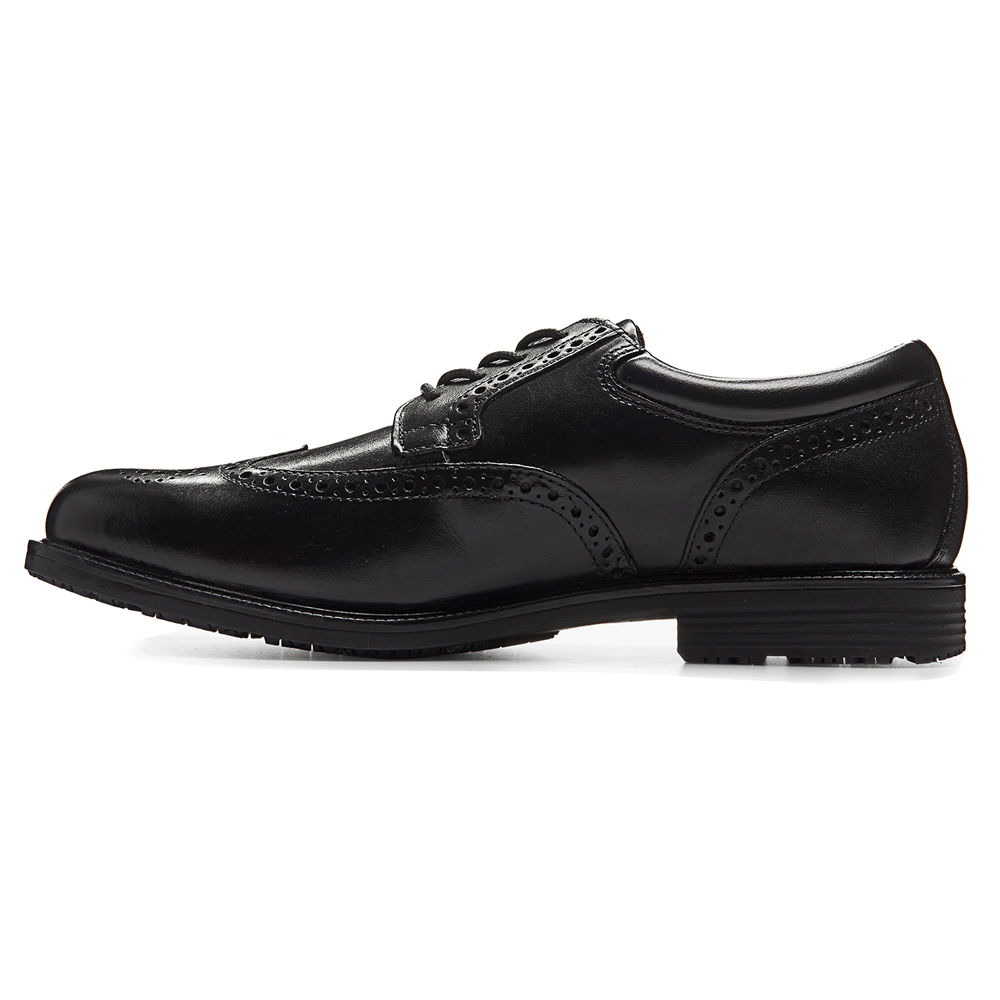 Zapatos De Vestir Rockport Hombre Mexico - Essential Details Waterproof Wingtip Negros - TGOSA4170